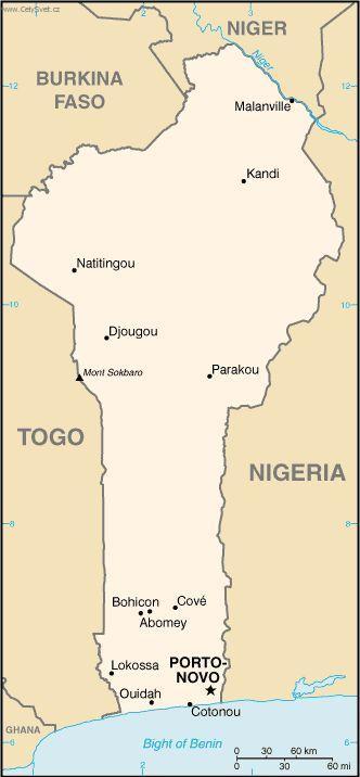 Foto: Benin-politick� mapa