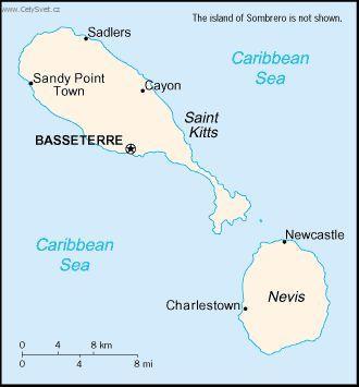 Foto: Svat� Kry�tof a Nevis-politick� mapa