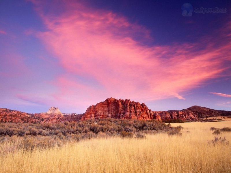 Foto: Sandstone Formations At Sunset, Zion National Park, Utah